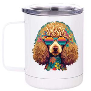 Funny Poodle Dog Miniature Poodle Toy Poodle Hippie 12 oz Stainless Steel Tumbler Cup