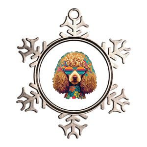 Funny Poodle Dog Miniature Poodle Toy Poodle Hippie Metallic Star Ornament