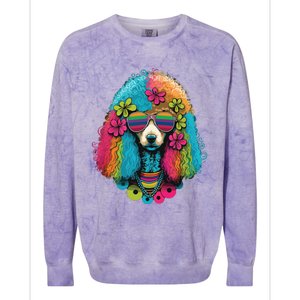 Funny Poodle Dog Miniature Poodle Toy Poodle Hippie Colorblast Crewneck Sweatshirt