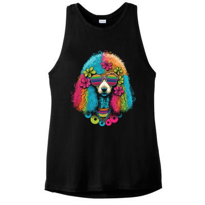 Funny Poodle Dog Miniature Poodle Toy Poodle Hippie Ladies PosiCharge Tri-Blend Wicking Tank