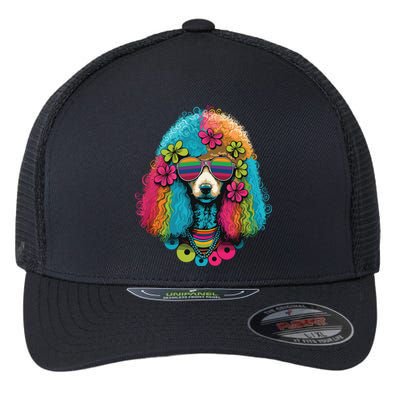 Funny Poodle Dog Miniature Poodle Toy Poodle Hippie Flexfit Unipanel Trucker Cap