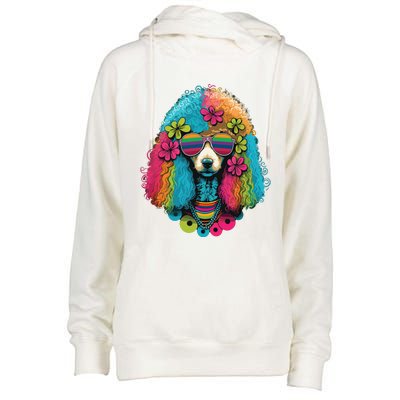 Funny Poodle Dog Miniature Poodle Toy Poodle Hippie Womens Funnel Neck Pullover Hood