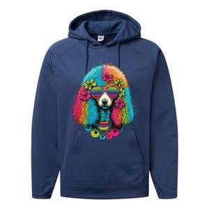 Funny Poodle Dog Miniature Poodle Toy Poodle Hippie Performance Fleece Hoodie