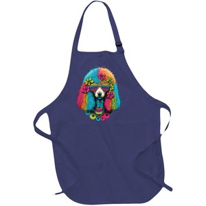 Funny Poodle Dog Miniature Poodle Toy Poodle Hippie Full-Length Apron With Pockets