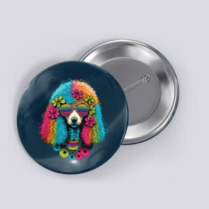 Funny Poodle Dog Miniature Poodle Toy Poodle Hippie Button