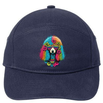 Funny Poodle Dog Miniature Poodle Toy Poodle Hippie 7-Panel Snapback Hat