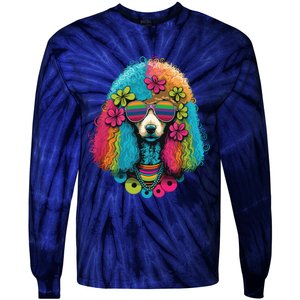 Funny Poodle Dog Miniature Poodle Toy Poodle Hippie Tie-Dye Long Sleeve Shirt