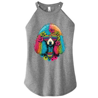 Funny Poodle Dog Miniature Poodle Toy Poodle Hippie Women’s Perfect Tri Rocker Tank