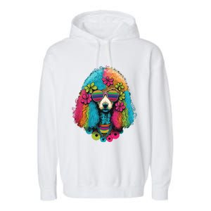 Funny Poodle Dog Miniature Poodle Toy Poodle Hippie Garment-Dyed Fleece Hoodie