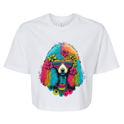 Funny Poodle Dog Miniature Poodle Toy Poodle Hippie Bella+Canvas Jersey Crop Tee