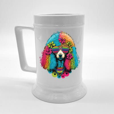 Funny Poodle Dog Miniature Poodle Toy Poodle Hippie Beer Stein