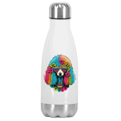 Funny Poodle Dog Miniature Poodle Toy Poodle Hippie Stainless Steel Insulated Water Bottle