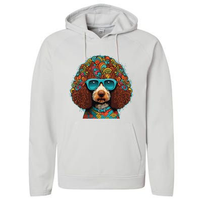 Funny Poodle Dog Miniature Poodle Toy Poodle Hippie Performance Fleece Hoodie