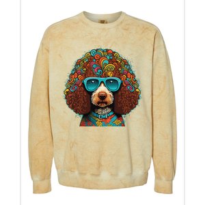 Funny Poodle Dog Miniature Poodle Toy Poodle Hippie Colorblast Crewneck Sweatshirt