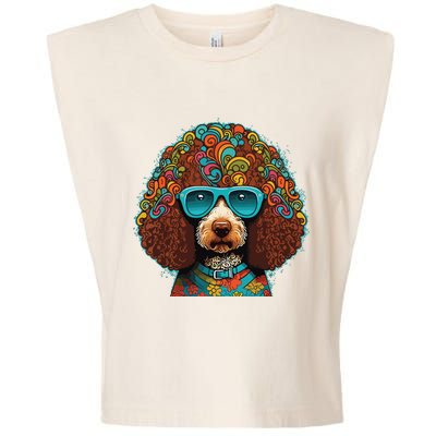 Funny Poodle Dog Miniature Poodle Toy Poodle Hippie Garment-Dyed Women's Muscle Tee