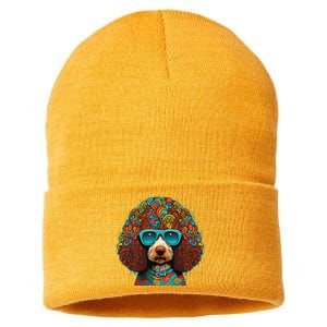 Funny Poodle Dog Miniature Poodle Toy Poodle Hippie Sustainable Knit Beanie