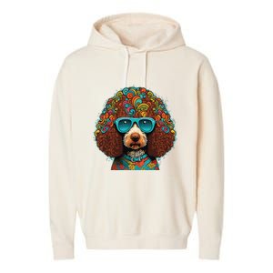 Funny Poodle Dog Miniature Poodle Toy Poodle Hippie Garment-Dyed Fleece Hoodie