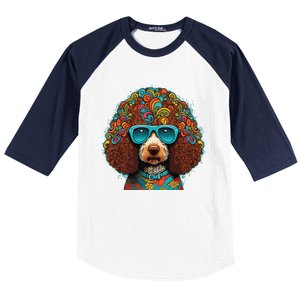 Funny Poodle Dog Miniature Poodle Toy Poodle Hippie Baseball Sleeve Shirt