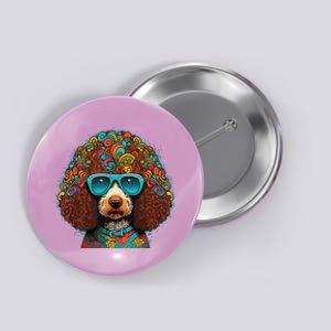 Funny Poodle Dog Miniature Poodle Toy Poodle Hippie Button