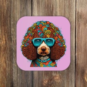 Funny Poodle Dog Miniature Poodle Toy Poodle Hippie Coaster