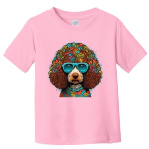 Funny Poodle Dog Miniature Poodle Toy Poodle Hippie Toddler T-Shirt