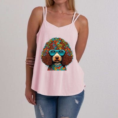 Funny Poodle Dog Miniature Poodle Toy Poodle Hippie Women's Strappy Tank