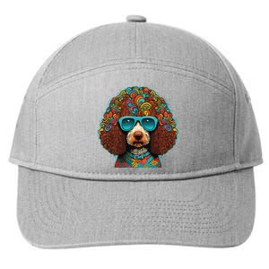 Funny Poodle Dog Miniature Poodle Toy Poodle Hippie 7-Panel Snapback Hat