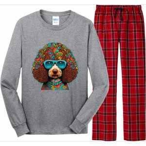 Funny Poodle Dog Miniature Poodle Toy Poodle Hippie Long Sleeve Pajama Set