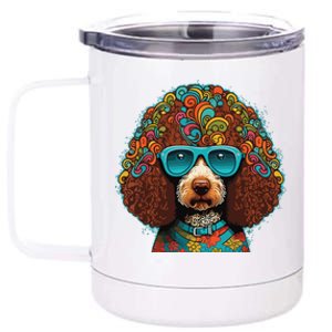 Funny Poodle Dog Miniature Poodle Toy Poodle Hippie 12 oz Stainless Steel Tumbler Cup