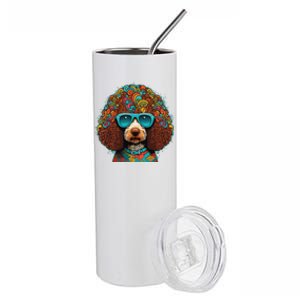 Funny Poodle Dog Miniature Poodle Toy Poodle Hippie Stainless Steel Tumbler