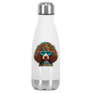 Funny Poodle Dog Miniature Poodle Toy Poodle Hippie Stainless Steel Insulated Water Bottle