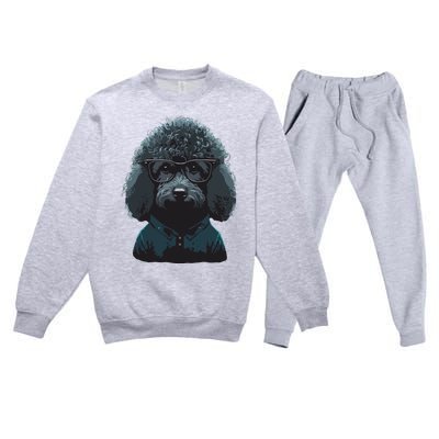 Funny Poodle Dog Miniature Poodle Toy Poodle Hipster Premium Crewneck Sweatsuit Set