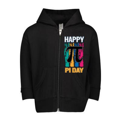 Funny Pi Day Pi Tie Dye Math Teacher Lover Science Pi Day Great Gift Toddler Zip Fleece Hoodie