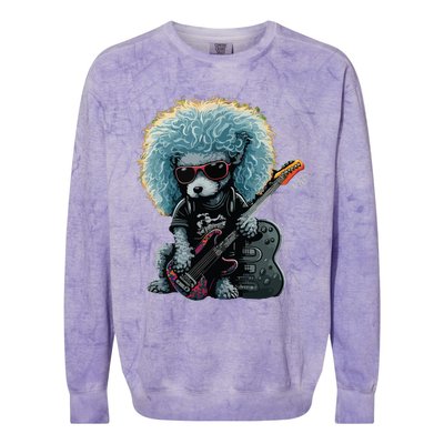 Funny Poodle Dog Miniature Poodle Toy Poodle Retro Sunset Colorblast Crewneck Sweatshirt