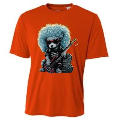 Funny Poodle Dog Miniature Poodle Toy Poodle Retro Sunset Cooling Performance Crew T-Shirt