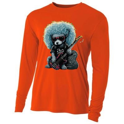 Funny Poodle Dog Miniature Poodle Toy Poodle Retro Sunset Cooling Performance Long Sleeve Crew