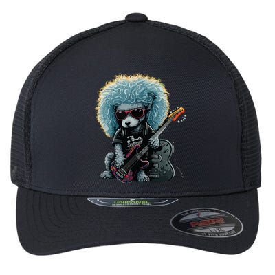 Funny Poodle Dog Miniature Poodle Toy Poodle Retro Sunset Flexfit Unipanel Trucker Cap