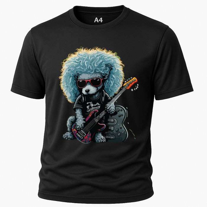 Funny Poodle Dog Miniature Poodle Toy Poodle Retro Sunset Cooling Performance Crew T-Shirt