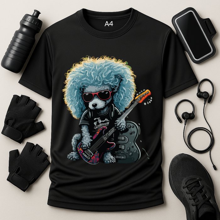 Funny Poodle Dog Miniature Poodle Toy Poodle Retro Sunset Cooling Performance Crew T-Shirt