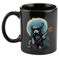 Funny Poodle Dog Miniature Poodle Toy Poodle Retro Sunset 11oz C Handle Ceramic Mug