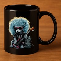 Funny Poodle Dog Miniature Poodle Toy Poodle Retro Sunset 11oz C Handle Ceramic Mug