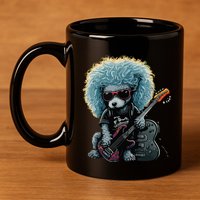 Funny Poodle Dog Miniature Poodle Toy Poodle Retro Sunset 11oz C Handle Ceramic Mug