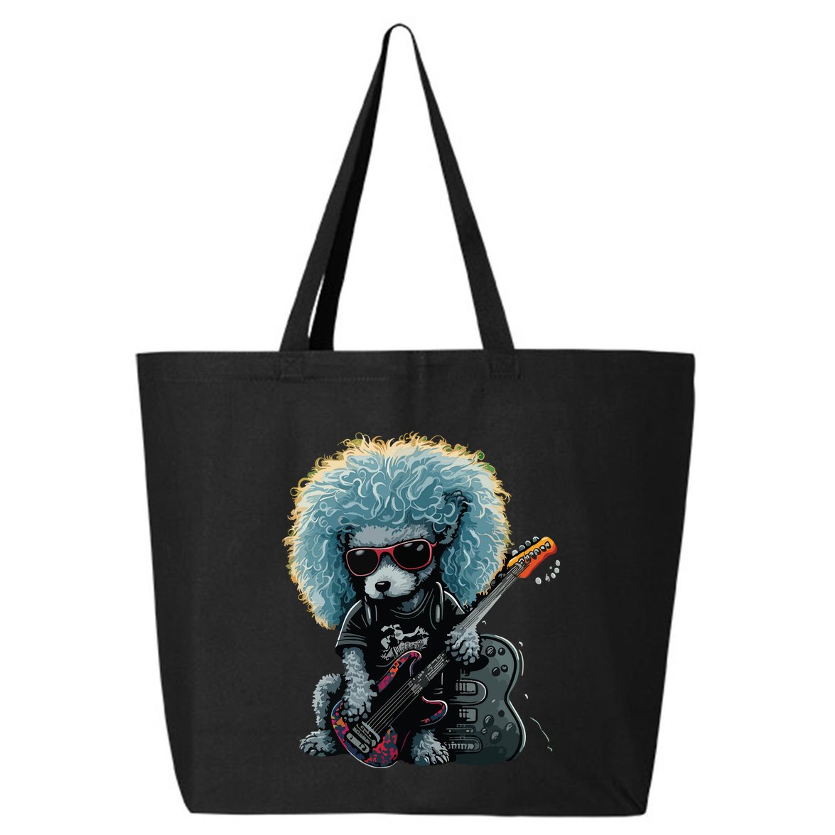 Funny Poodle Dog Miniature Poodle Toy Poodle Retro Sunset 25L Jumbo Tote