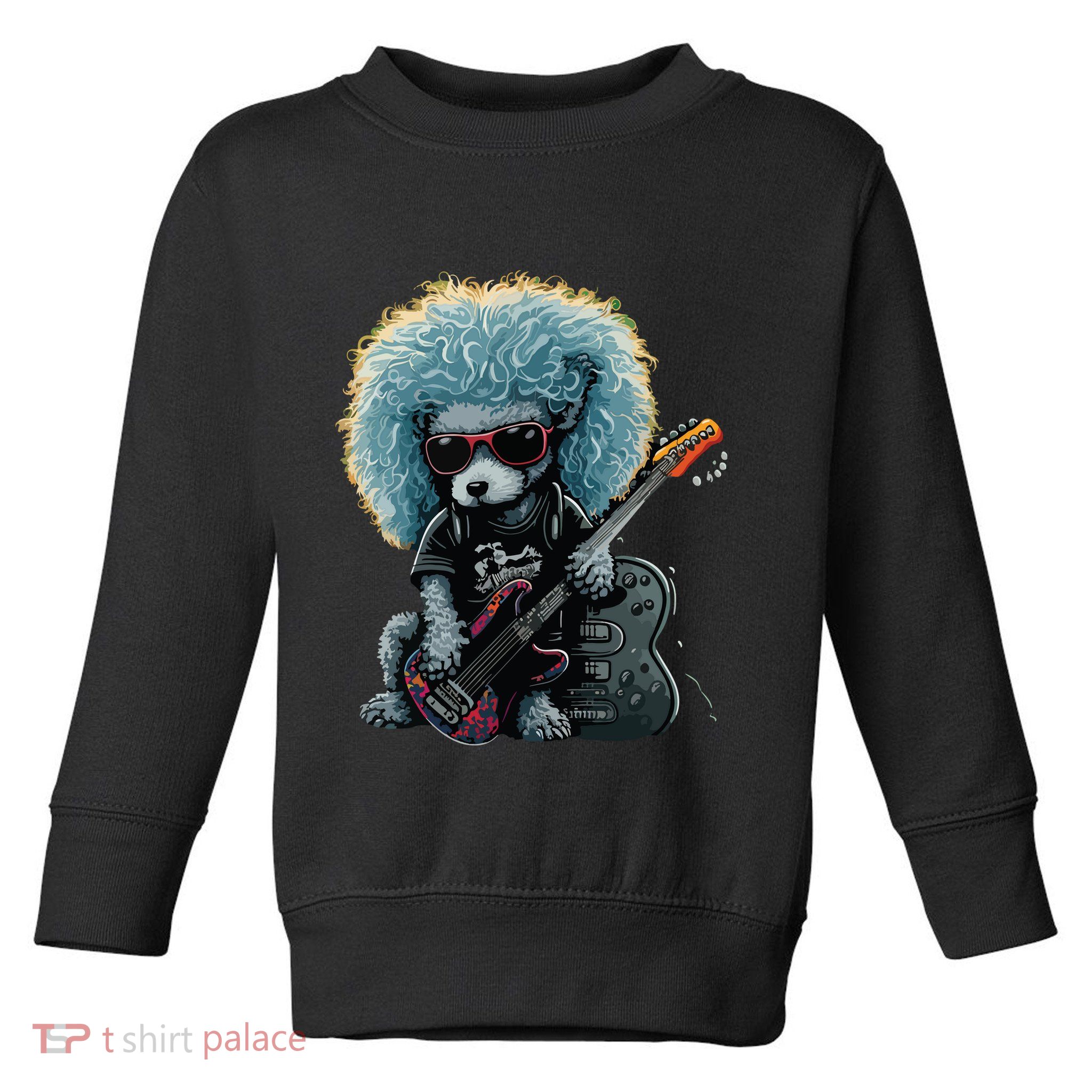 Funny Poodle Dog Miniature Poodle Toy Poodle Retro Sunset Toddler Sweatshirt