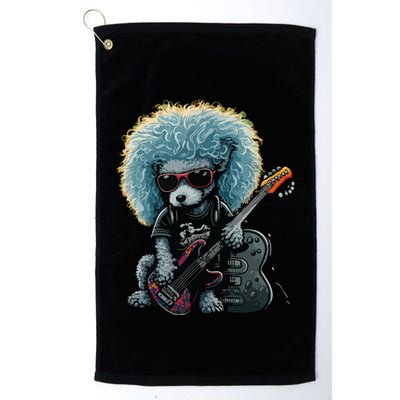 Funny Poodle Dog Miniature Poodle Toy Poodle Retro Sunset Golf Towel