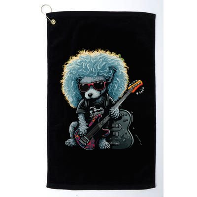 Funny Poodle Dog Miniature Poodle Toy Poodle Retro Sunset Platinum Collection Golf Towel