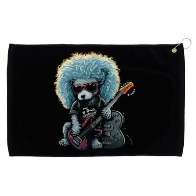 Funny Poodle Dog Miniature Poodle Toy Poodle Retro Sunset Grommeted Golf Towel