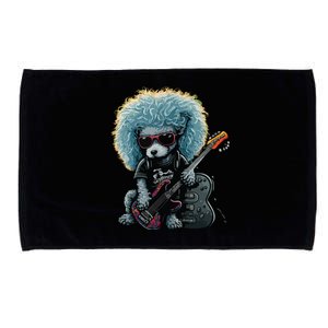 Funny Poodle Dog Miniature Poodle Toy Poodle Retro Sunset Microfiber Hand Towel