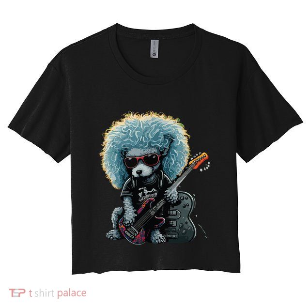 Funny Poodle Dog Miniature Poodle Toy Poodle Retro Sunset Crop Top
