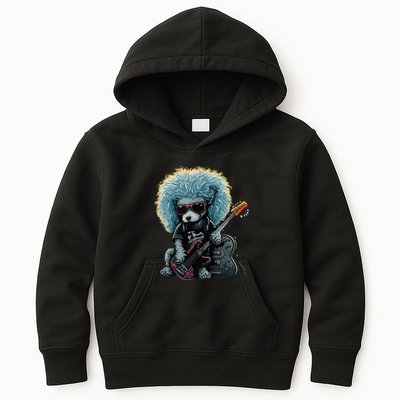 Funny Poodle Dog Miniature Poodle Toy Poodle Retro Sunset Kids Hoodie